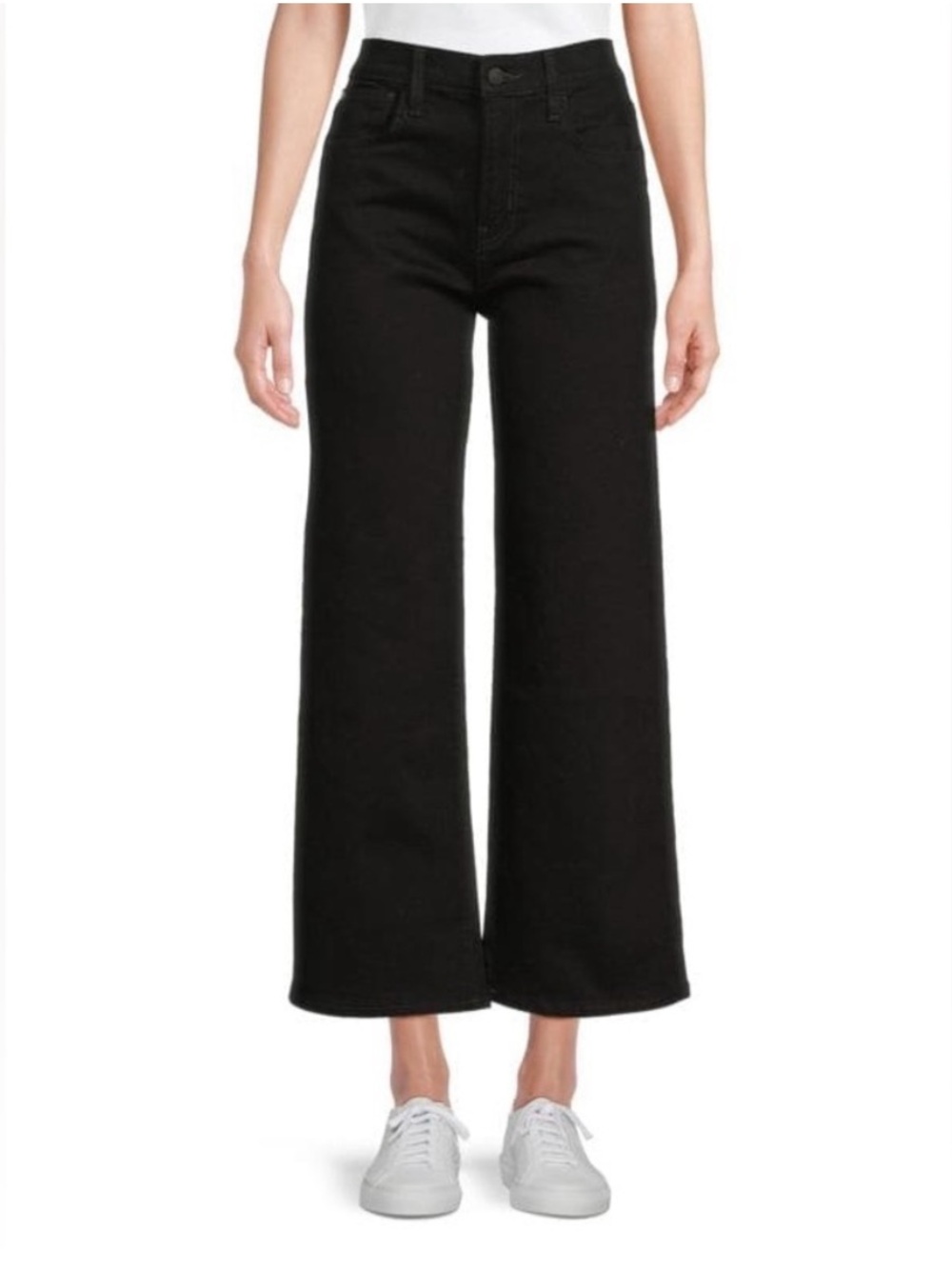 Hudson Jeans Rosalie High-Rise Wide-Leg Ankle Jeans - Black